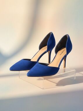 Town Shoes Cobalt Blue Pointed D'Orsay Heels